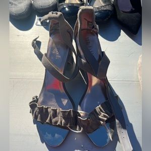 Ted Baker grey suede block heels!